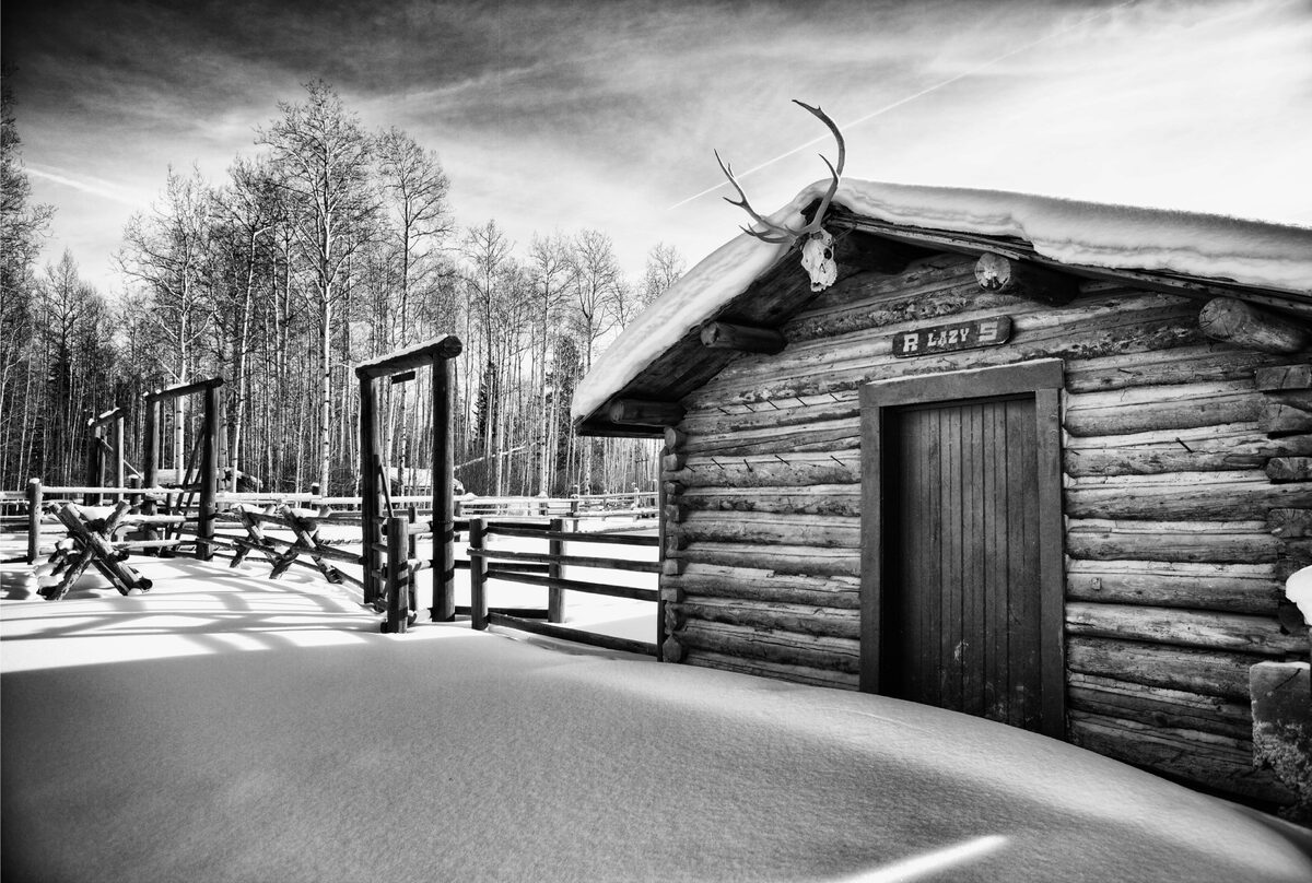 Winter on the ranch is a different world. The people are gone, and the animals move silently and softly. Our horses go to the desert a few hours away, and the barn sits under the snow, waiting for their spring return.
