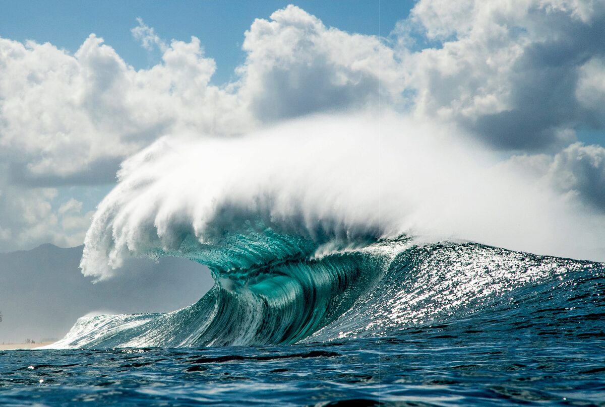 Backwash at Pipeline on Oahu’s North Shore. This is one of the most sought-after waves for very good reason—as dangerous as it is beautiful.