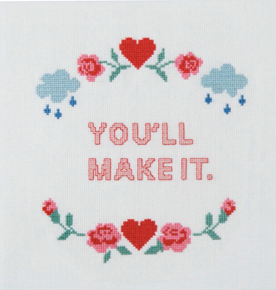 <span style="font-weight: 700;">Wool and the Gang</span> You'll Make It, Easy Cross-Stitch Kit ($21, <a href="http://woolandthegang.com/" class="reflow-link" target="_blank">woolandthegang.com</a>)