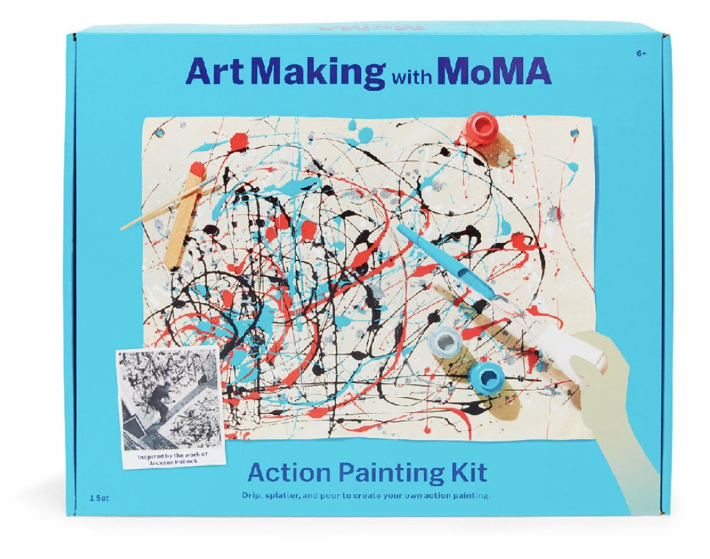 <span style="font-weight: 700;">MoMA</span> Art Making with MoMA: Action Painting Kit ($18, <a href="http://store.moma.org/" class="reflow-link" target="_blank">store.moma.org</a>)