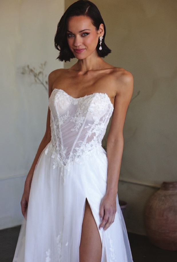 a woman in a white dress