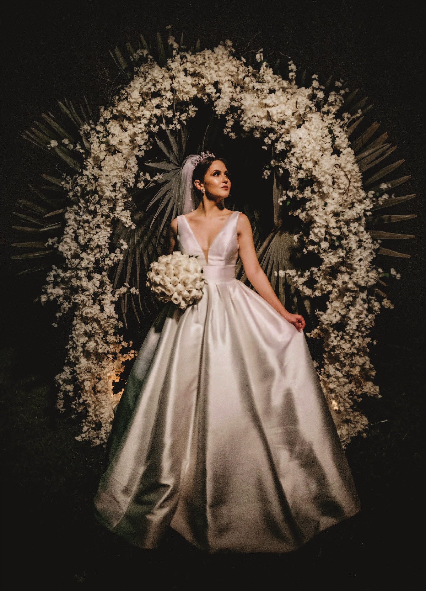 a woman in a wedding dress