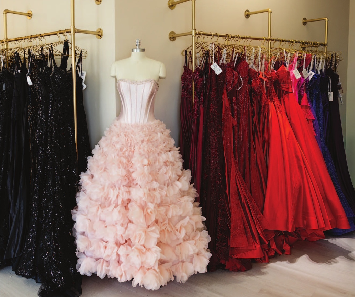 a mannequin in a dress store