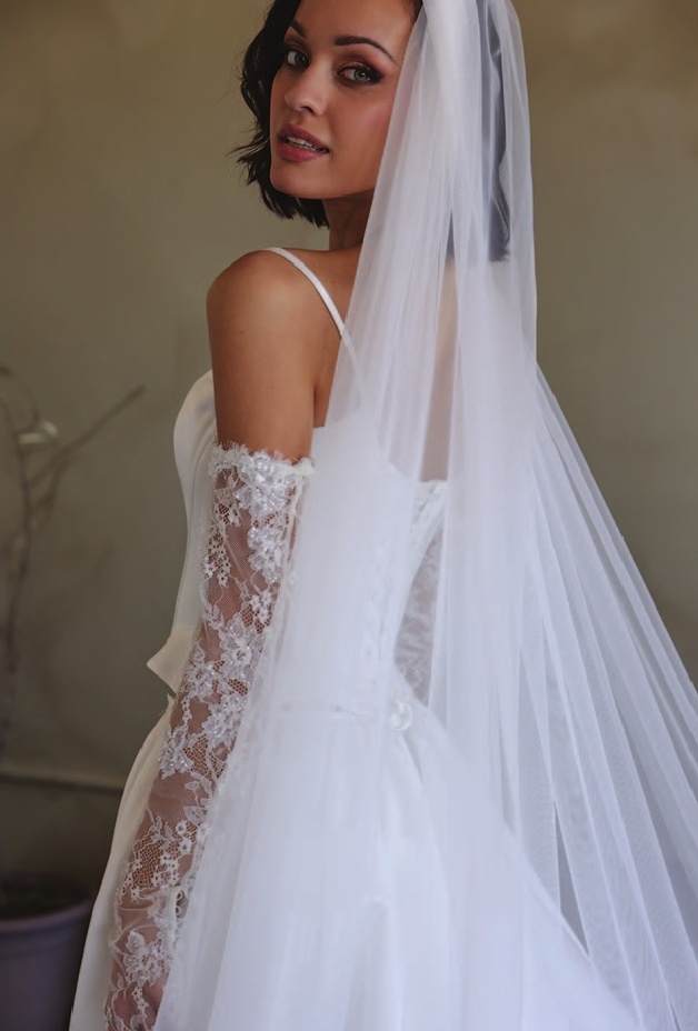 a woman in a white dress