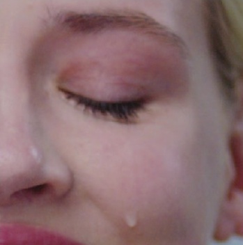 a close-up of a woman's face