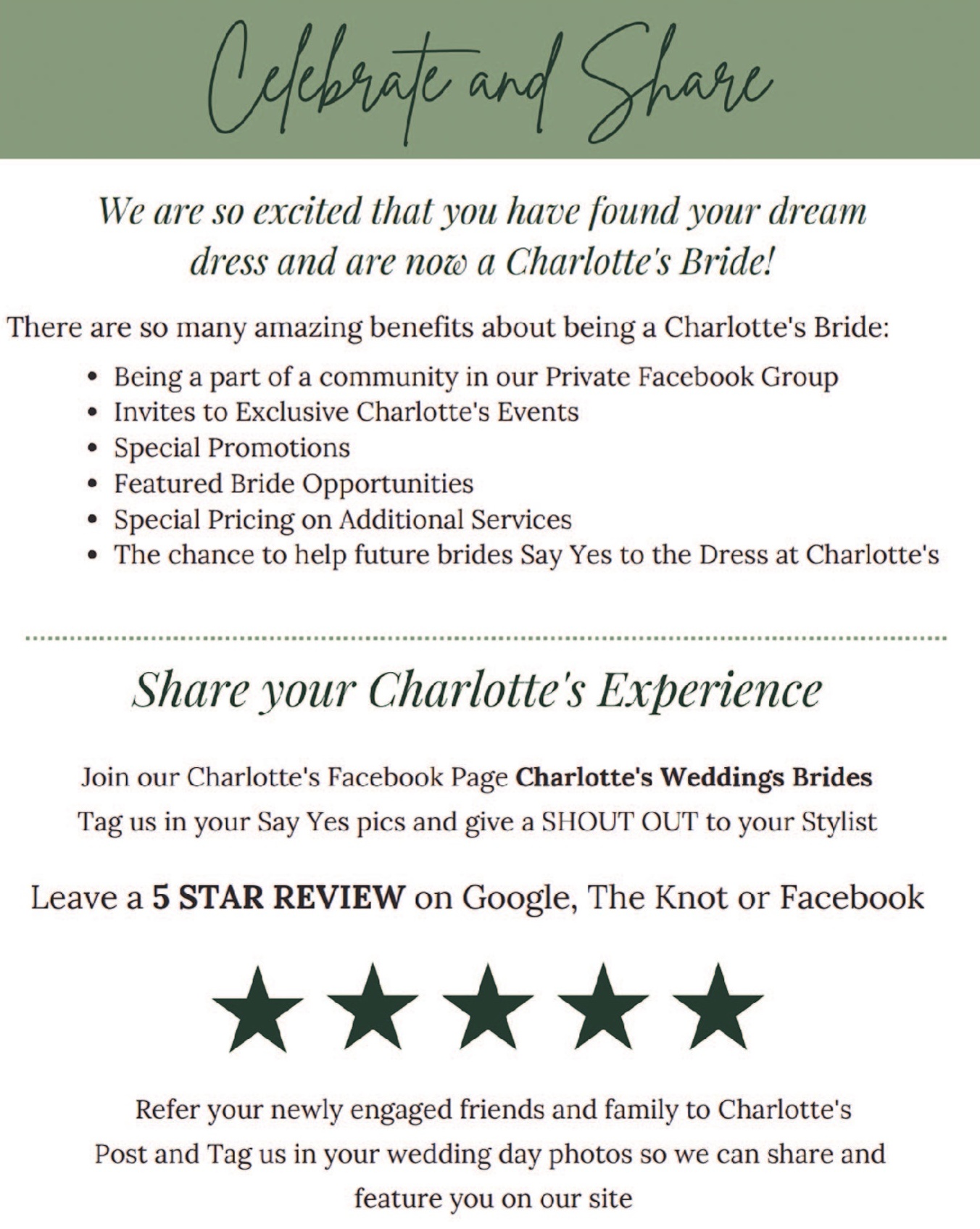 a white and green flyer with text